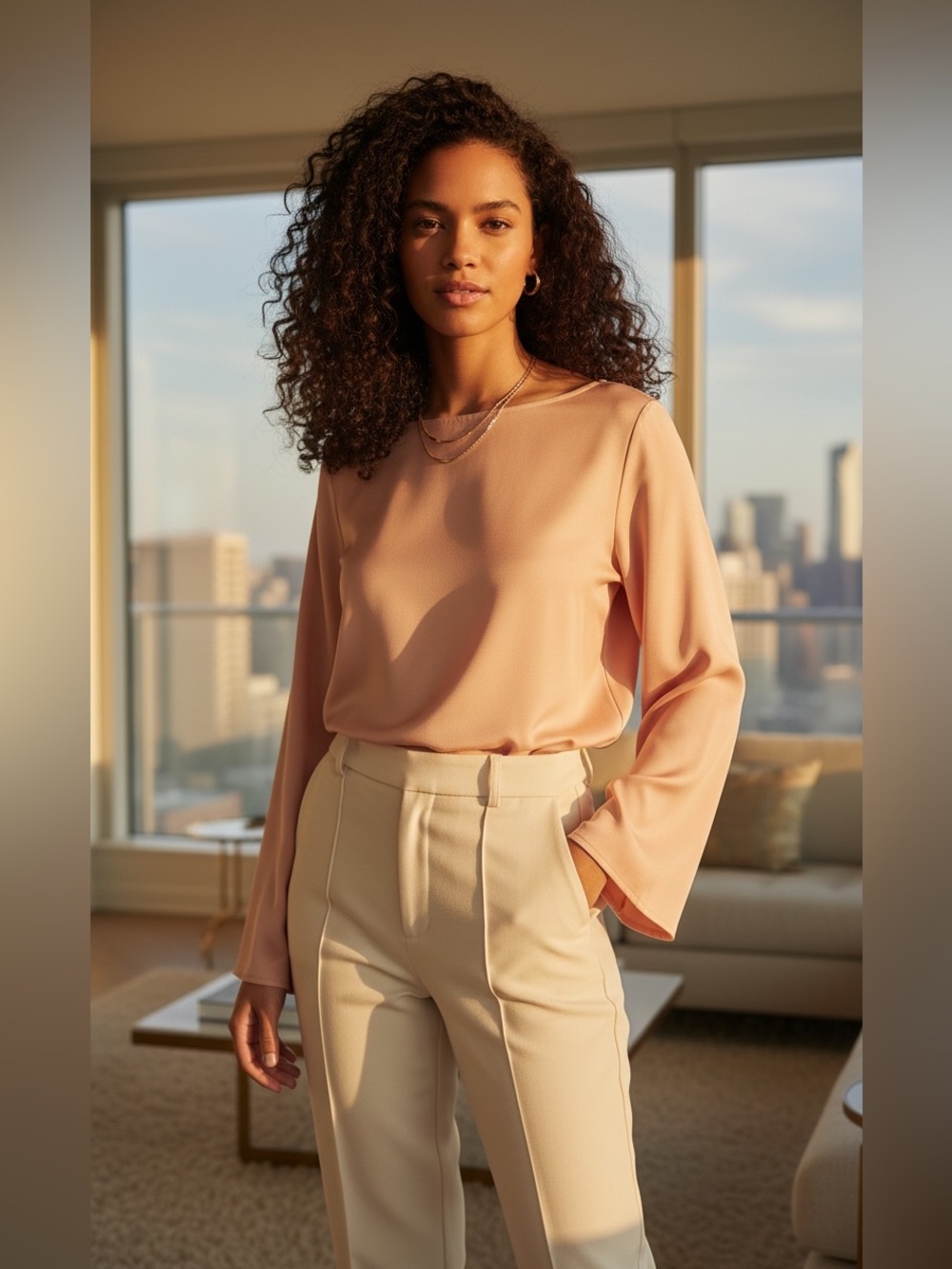 NWT HARSHMAN Liora Cotton Sateen Blouse - Rose Cloud